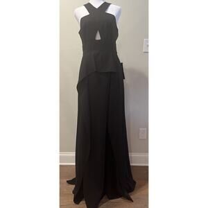 NWT bcbg Black Backless Evening Long Dress Size 8